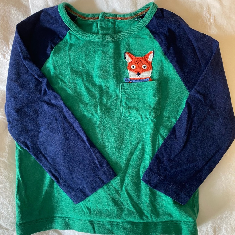 Baby Boden peekaboo fox shirt for toddler boy